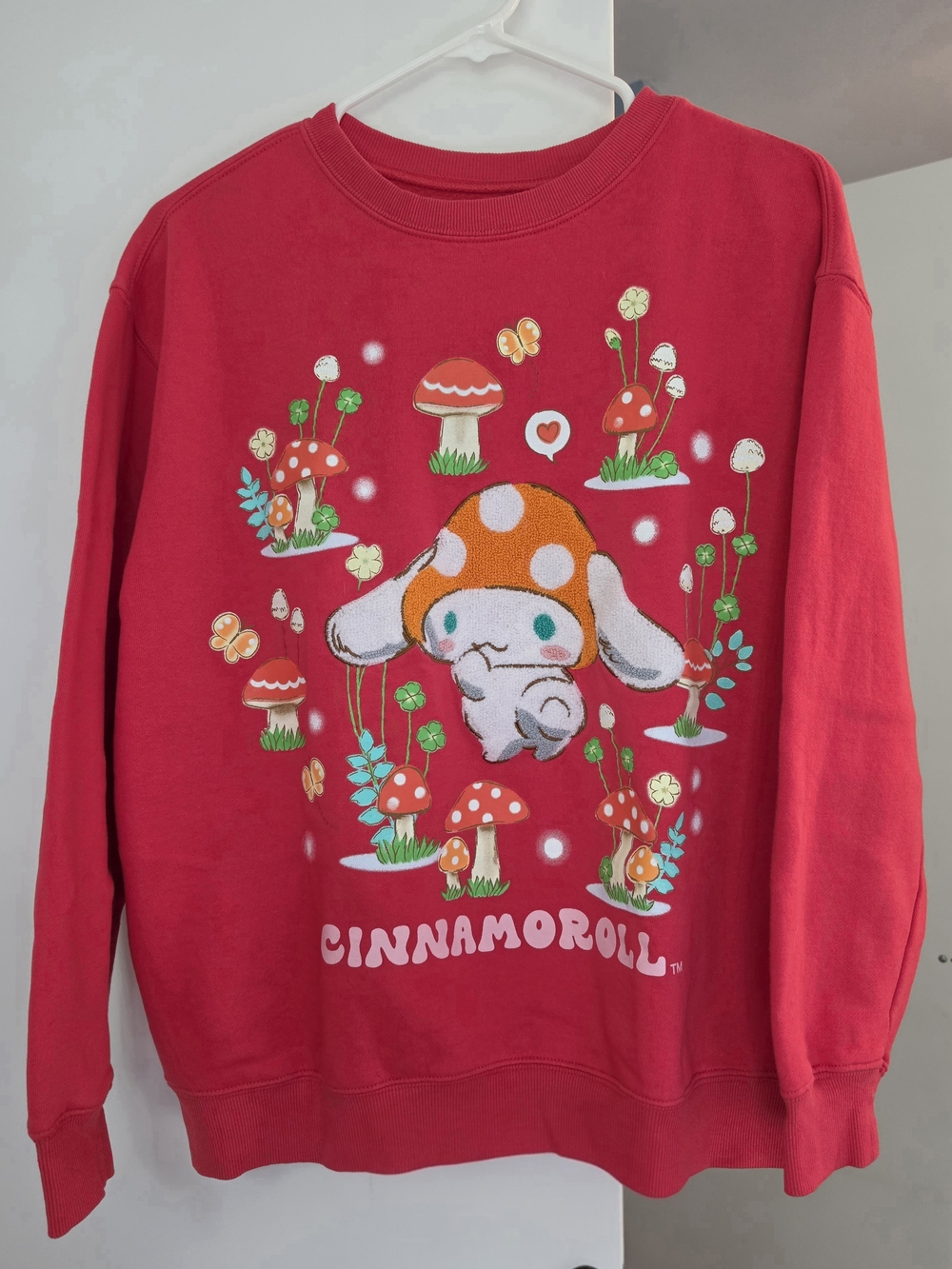 ✨ Sanrio Cinnamoroll Cottagecore Mushroom Red Women's Sweatshirt Size M